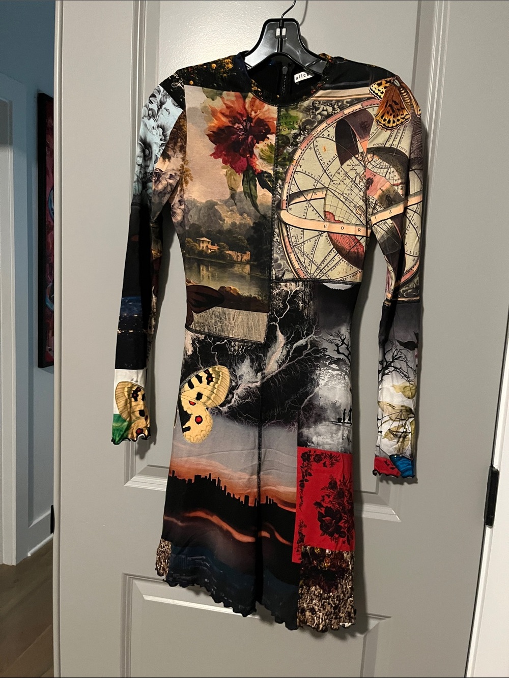 Multi-Print Long Sleeve Patchwork Dress - Mixed Colors by Alice and Olivia